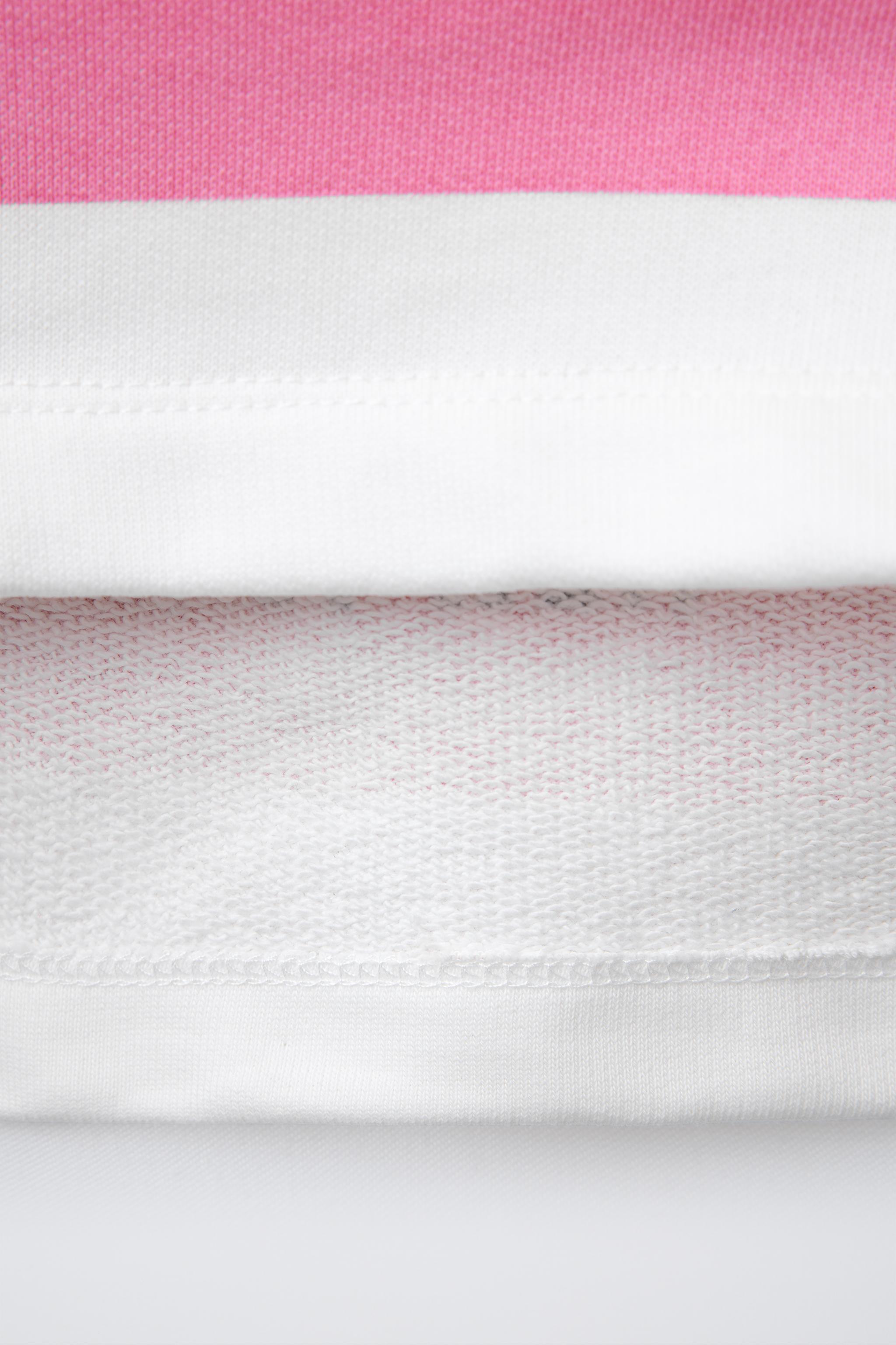 STRIPED POLO COLLAR SWEATSHIRT